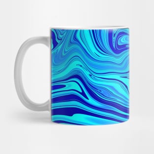 Different Shades of Blue Digital Fluid Art Mug